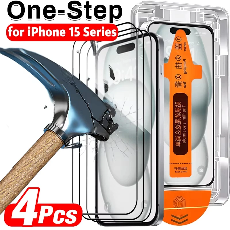 

Защитная пленка из закаленного стекла для iPhone 15, защитная пленка от царапин для iPhone 15 Pro Max 15Plus с комплектом для легкой установки