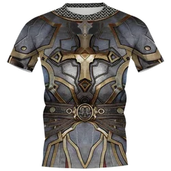 Summer Funny T-Shirts Medieval Armor 3D Print Short Sleeve T Shirt Fashion Streetwear Kids Casual Boys Girls Tees Tops Clothing