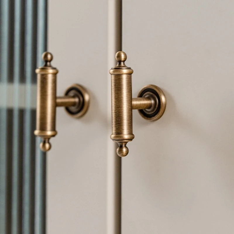 

AB42-Bedroom Wardrobe Door Handles European Style Vintage Copper Furniture Kitchen Shoe Box Drawer Handles