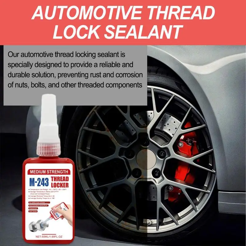 

Thread Locker Adhesive 50ml Nut/Bolt Locker Automotive Thread Locker Vehicle Thread Locker Sealant For Fasteners Metals And