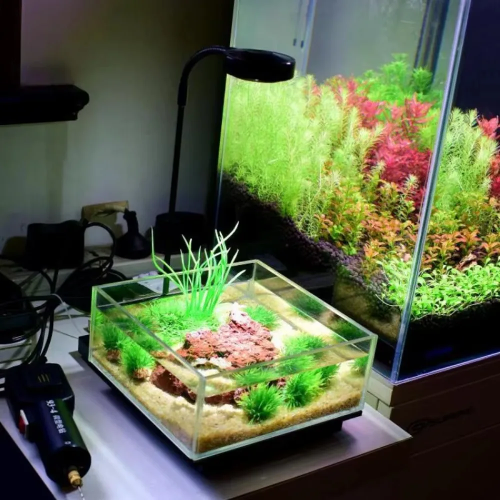 ضوء حوض السمك LED كامل الطيف، ضوء خزان الأسماك لنباتات المياه العذبة يساعد على نمو النبات، مصباح المناظر الطبيعية الصغيرة مع حامل 7 وات 9 وات #3