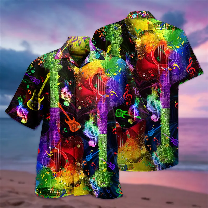 

2023 Men's Hawaiian Shirts Party Beer Harajuku Oversized Shirt Fashion Printed Short-sleeved Beach Top Tee Men's Clothing Camisa