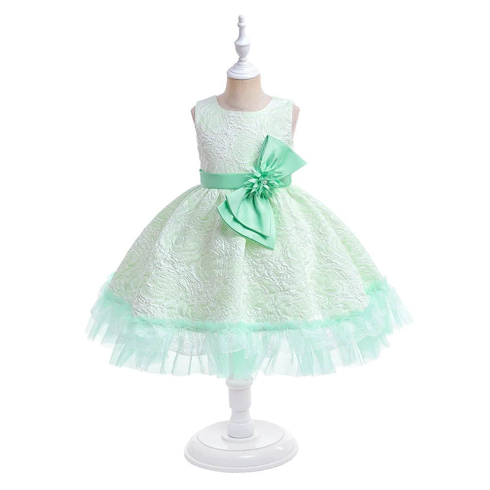 Girls Party Dresses 4 Colors 100cm-150cm Kids Wedding Dress Dance Ball Gown Baby Princess Costumes Birthday