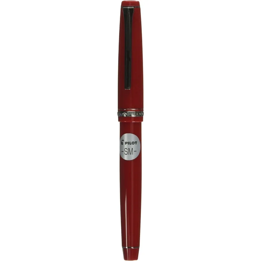 

Falcon Collection Fountain Pen with Red Barrel and Rhodium Accents Features Soft Medium Nib for Smooth Writing Ideal for Daily