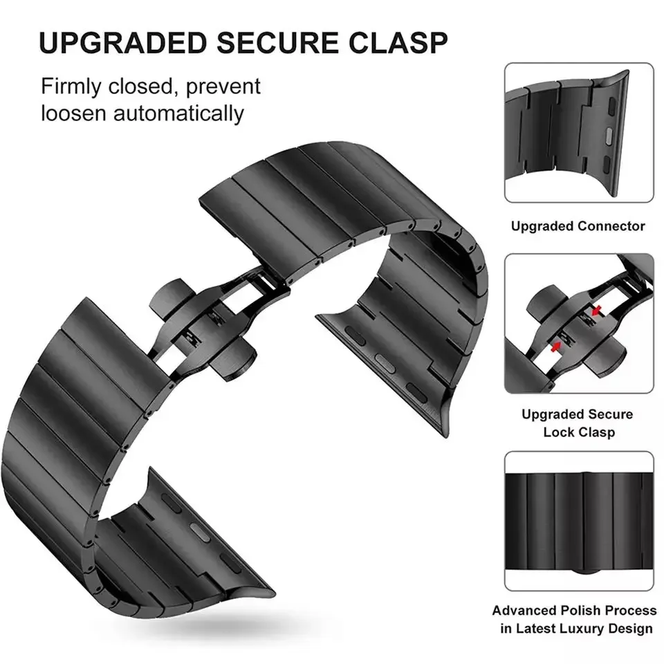 Металлический ремешок + Φ ремешок для часов 9 8 7 45 мм 41 мм 6 5 4 SE 44 мм 40 мм, браслет из нержавеющей стали iWatch Series 3 42 мм 38 мм