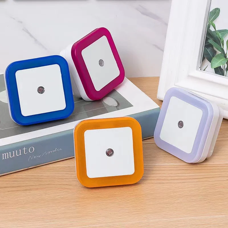 Mini lampe de nuit LED sans fil à capteur carré, prise EU/US, éclairage intérieur pour bébé, enfant, chambre, salon, couloir, décoration de la maison