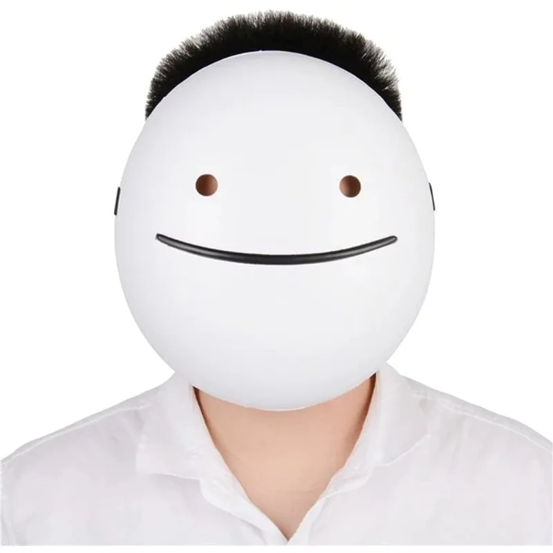 2 piezas de máscara de sonrisa blanca de anime |   Accesorio de cosplay de cara completa para fiesta de Halloween |   Disfraz unisex para hombre y mujer маuben,ма otr кар Tekstьetzlı