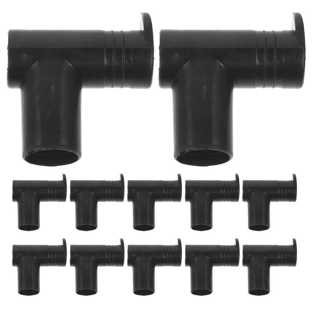 

12pcs Drying Rack Accessories Black Plastic Telescopic Tube Connectors For Floor Standing Garment Rack Joints End Rail Clamps