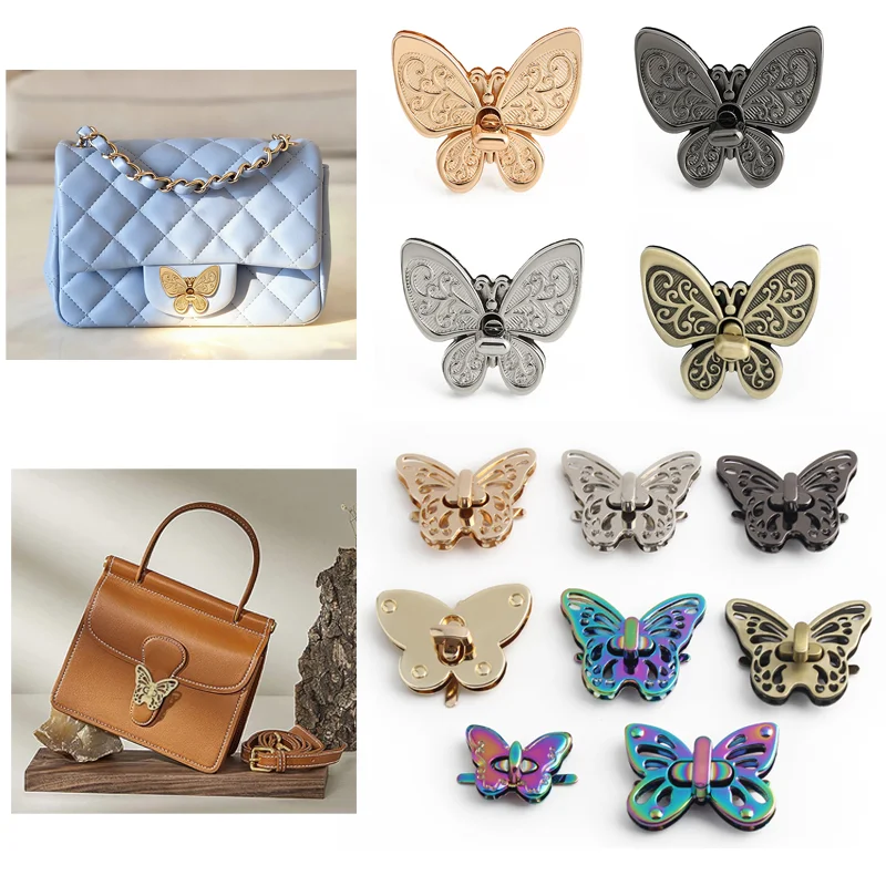1/2PCS Butterfly-shaped Bag Decorative Lock, Woven Bag Sewing Fastening Lock DIY Bag Accessories