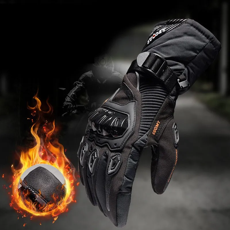 SUOMY Moto รีไซเคิลถุงมือ100% กันน้ำ Windproof ฤดูหนาว Warm Guantes Moto Luvas หน้าจอสัมผัส Moto Siklet Eldiveni ป้องกัน