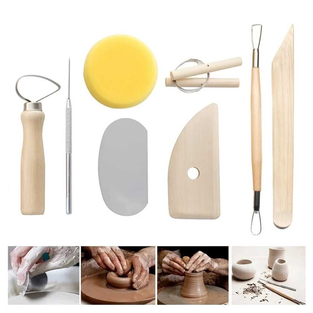 Ceramic Tools 42-piece Set, Clay Engraved Apron, Clay Plastic Scraper Storage Bag, Seven Detail Needles