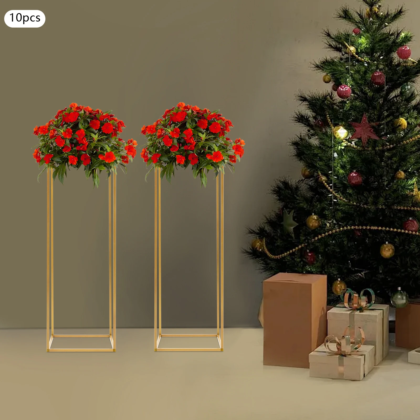 

10pcs Gold Flower Stand,31.4'' Metal Column Flower Stand,Centerpieces for Table Wedding Party,Halloween Christmas Party