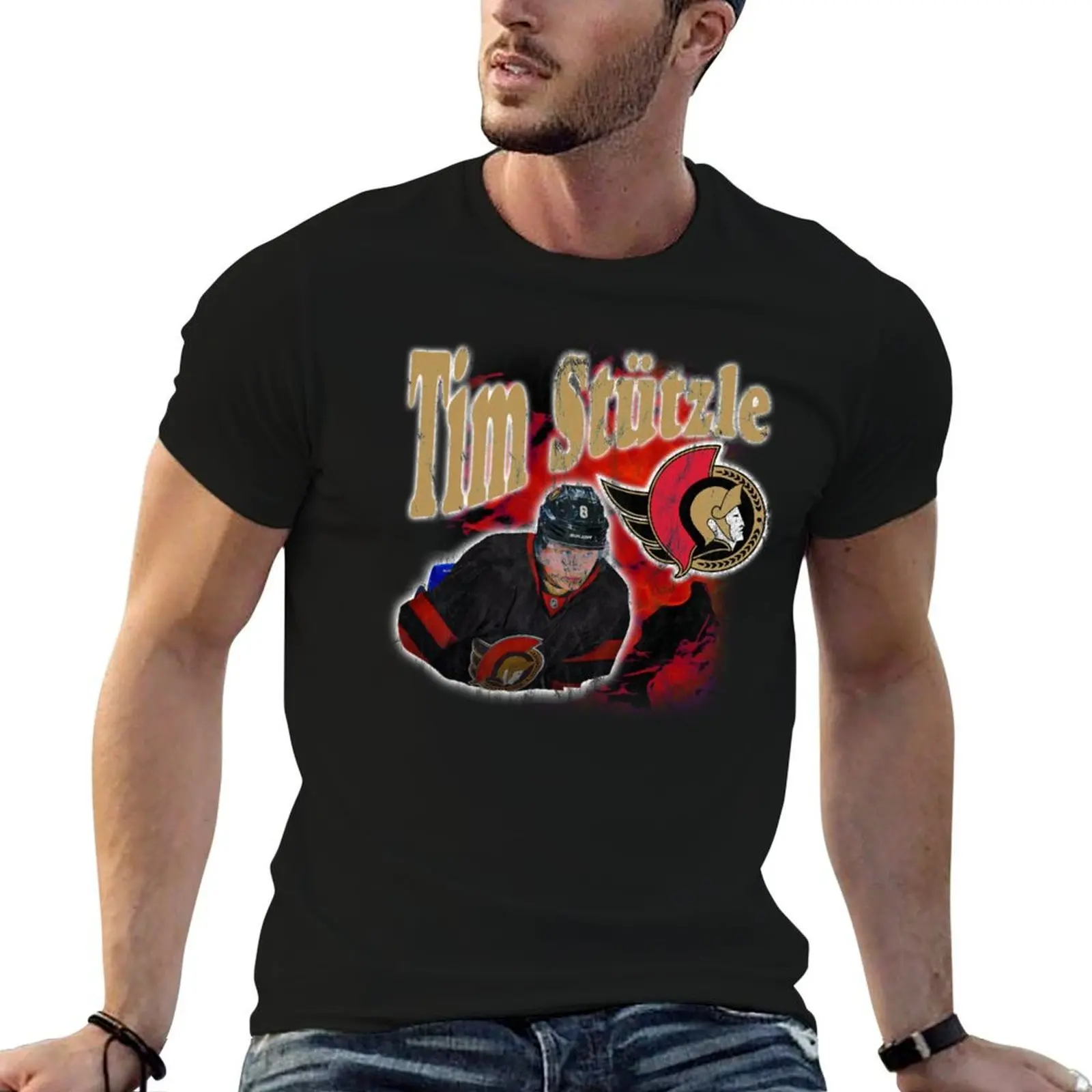 

vintage Tim Stützle ottawa hockey T-Shirt essential t shirt t shirts for man graphic funny T-Shirt