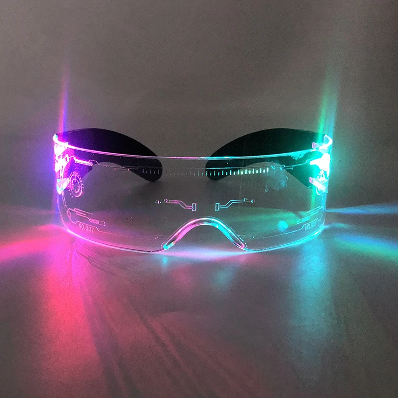 Gafas de colores brillantes para fiesta de Halloween, disfraz decorativo con luz LED para Bar de adultos, KTV, juguetes luminosos para niños