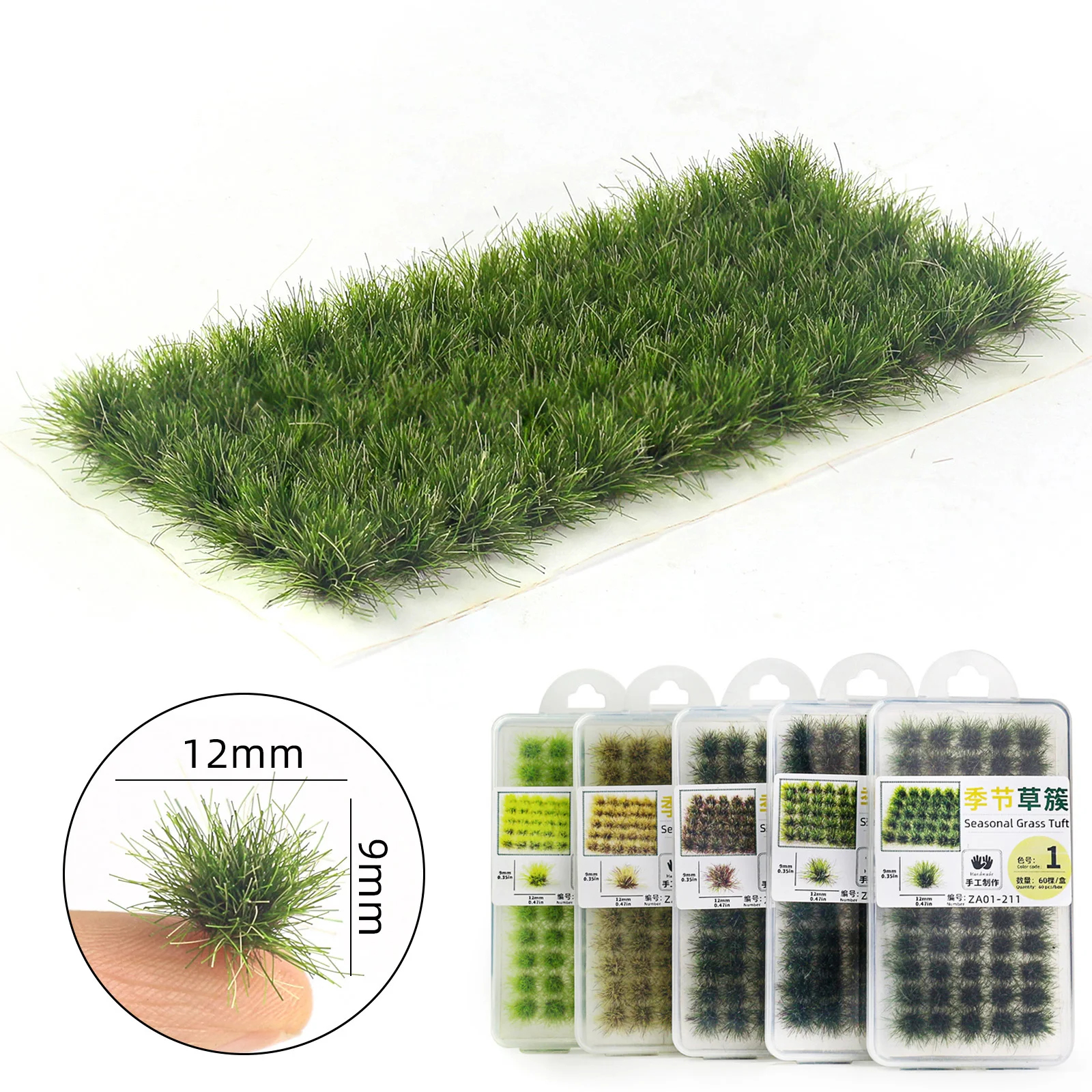 60pcs Static Grass Bushy Tufts Lowland Shrubs Tuft Terrain Kits for Diy Modeling Railroad Scenery Wargame Layout Bases Dioramas