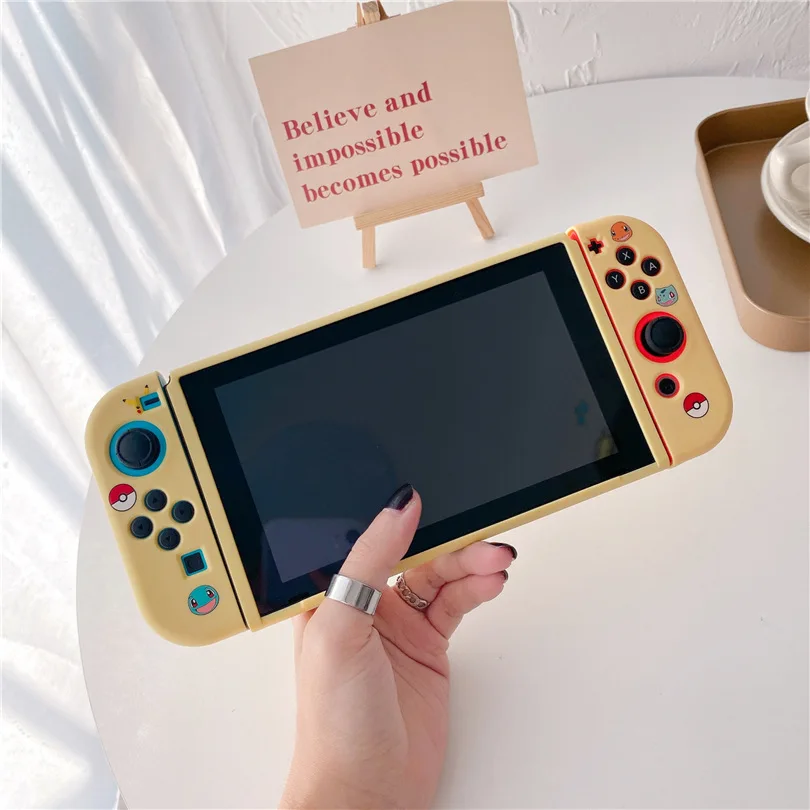 Cute Pokemon Pikachu For Switch Case Shell Protective Split Housing Box For Nintendo Switch Accessories NS Console TPU Fundas