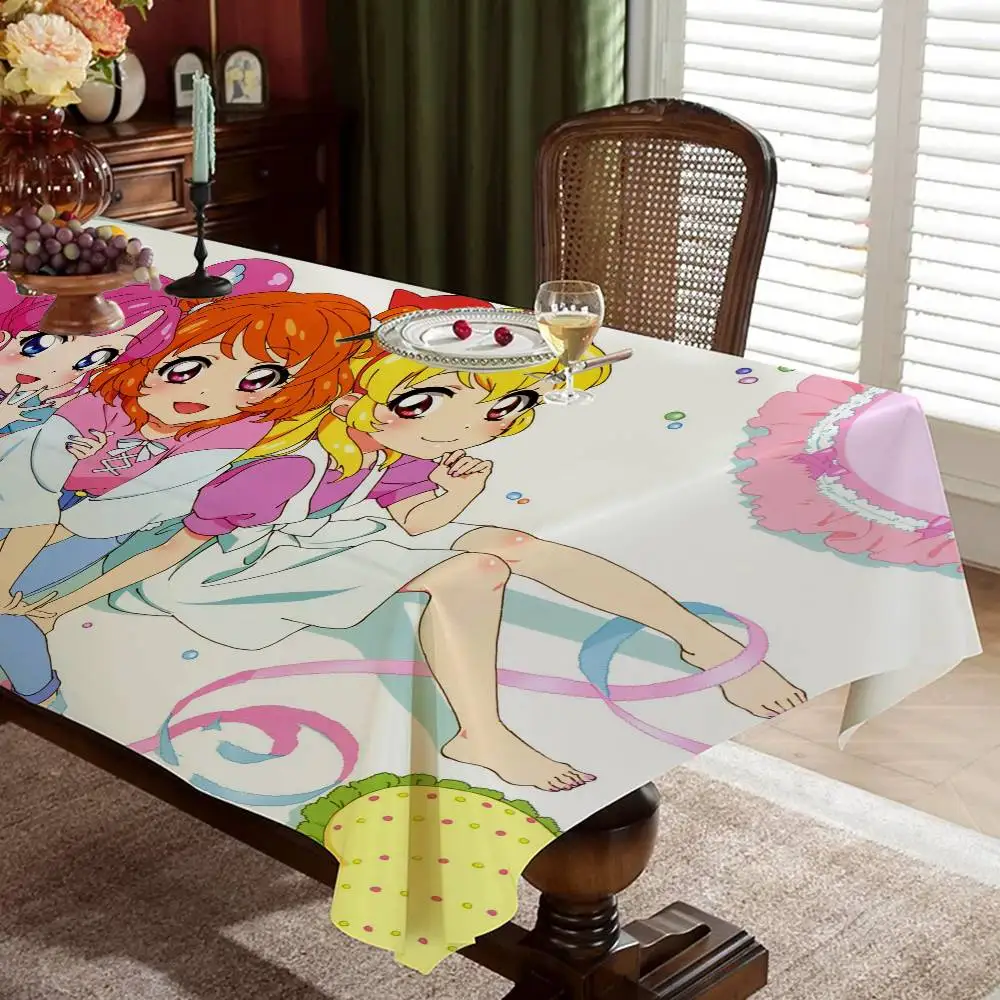 Anime A-Aikatsu! Waterproof And Oil-proof Tablecloth Bedside Table Dustproof Decorative Cloth Living Coffee Tablecloth