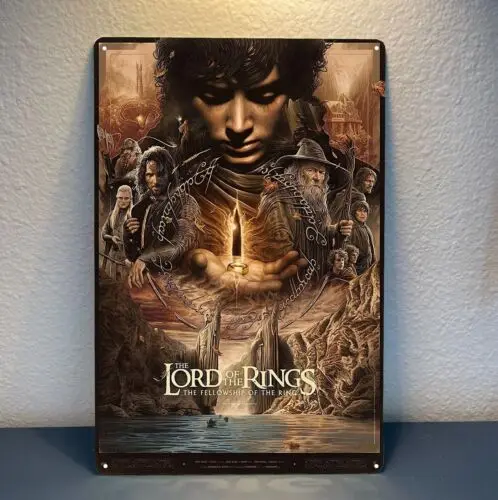 - Fellowship Of The Ring - Póster metálico de la película, cartel de metal de 20x30 cm, aluminio