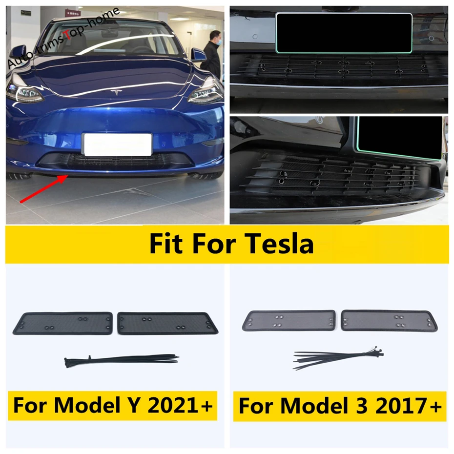 

Front Grill Insect Net Insect Screening Mesh Protection Cover Trim Accessories For Tesla Model 3 2017 - 2021 / Model Y 2021 2022