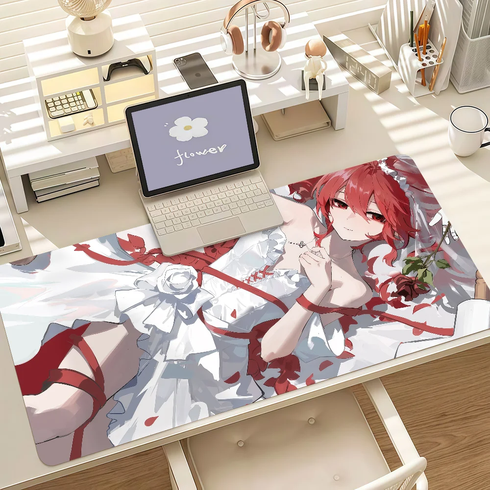 Kasane Teto Vibrant Color Beautiful Anime Girl Large Mice Mat Mousepad Non‑Slip Rubber Base Desk Mat for Gaming Office Table