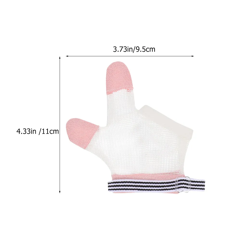 1Pair Finger Sucking Stop Gloves Adjustable Thumb Sucking Guard Breathable Infant Protective Glove for Home Outdoor