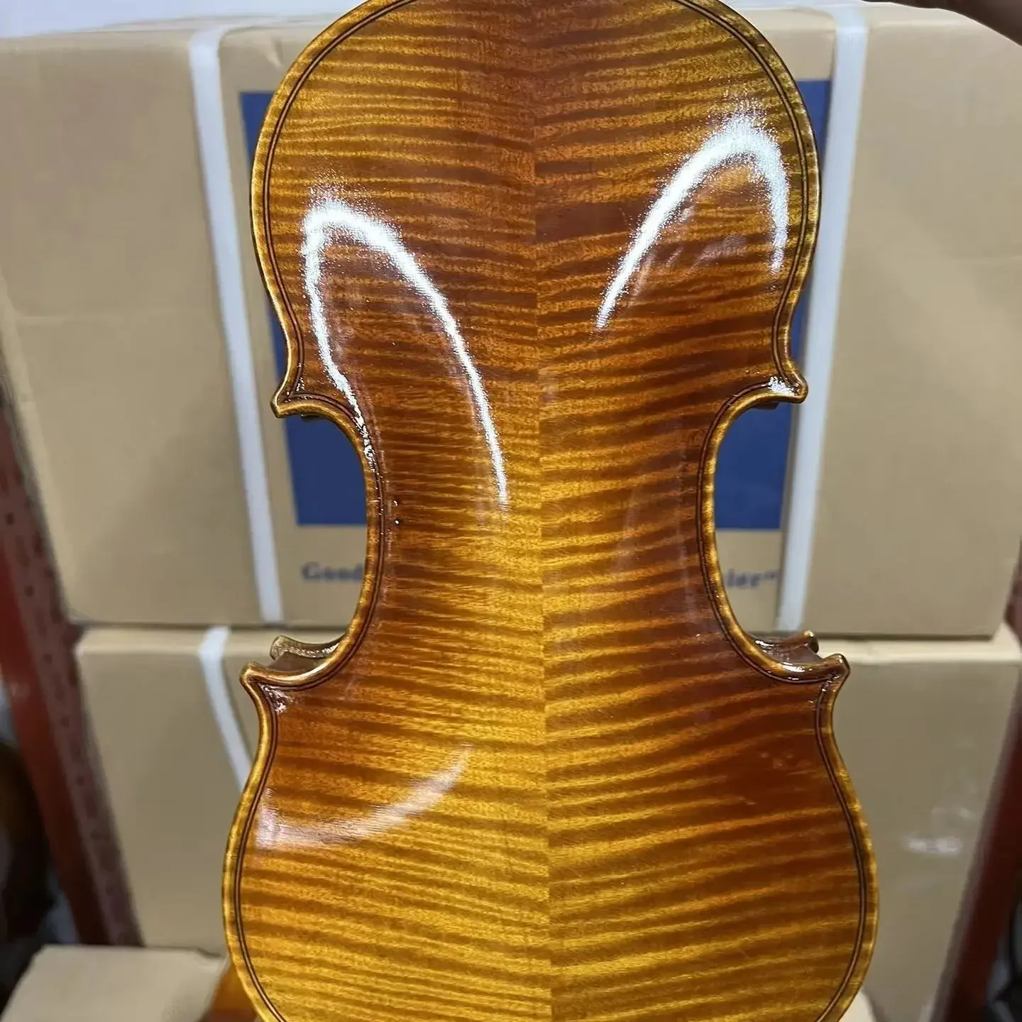 كمان ستراديفاري مصنوع يدويًا للأطفال 1/2 1/4 1/8 لوحة شجرة التنوب ، لوحة خلفية من خشب القيقب مجموعة فيولينو آلة موسيقية مع صندوق صلب