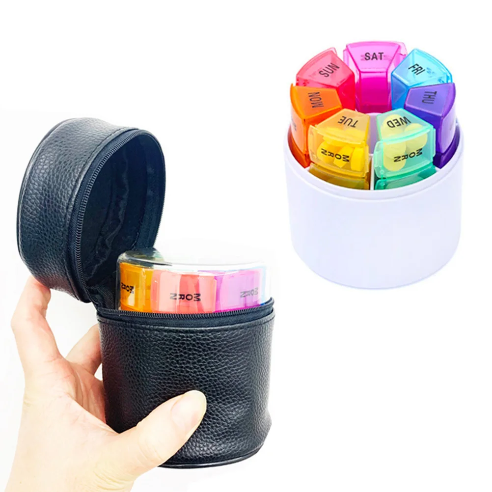

1 set 1 Set 28 Grids Weekly Pill Organizer Portable Medicine Box For Travel Home Daily Use Storage Container For One Week