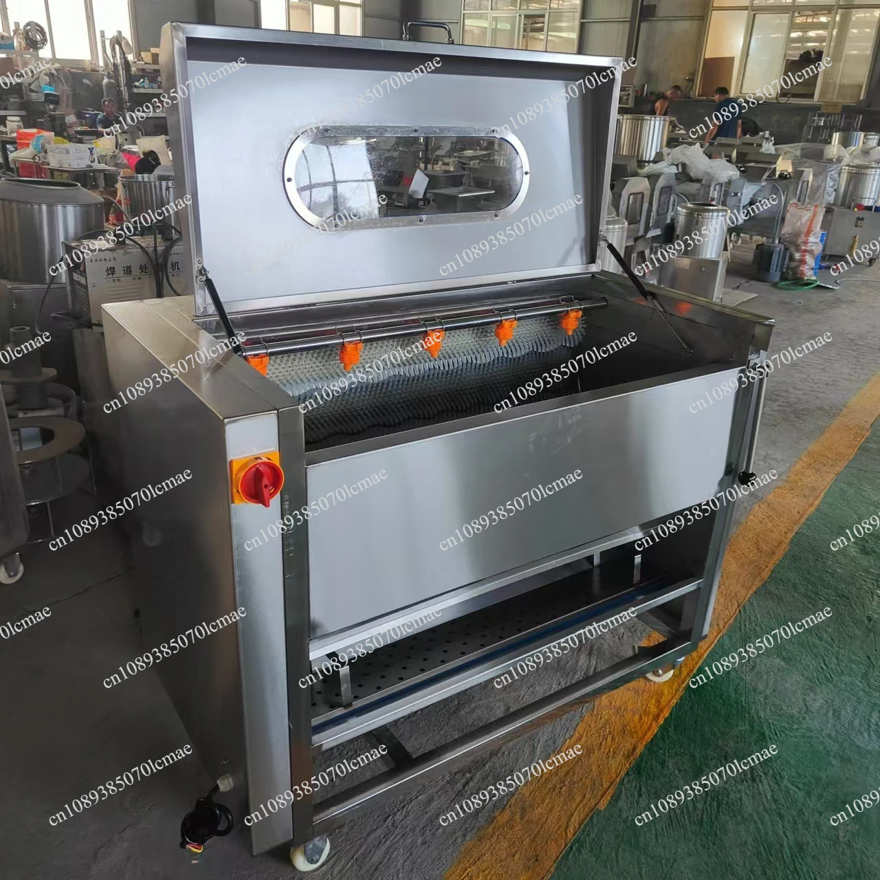 Fruit Vegetable Cleaning Peeling Machine Fully Automatic Brush Root Vegetable Carrot Ginger Potato Roller Peeler