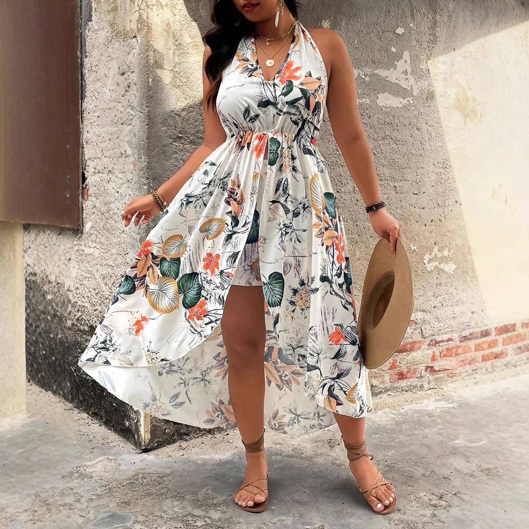 

European and American Women's Clothing Summer Suit Shorts Two-piece Set Bohemian Large Size Set