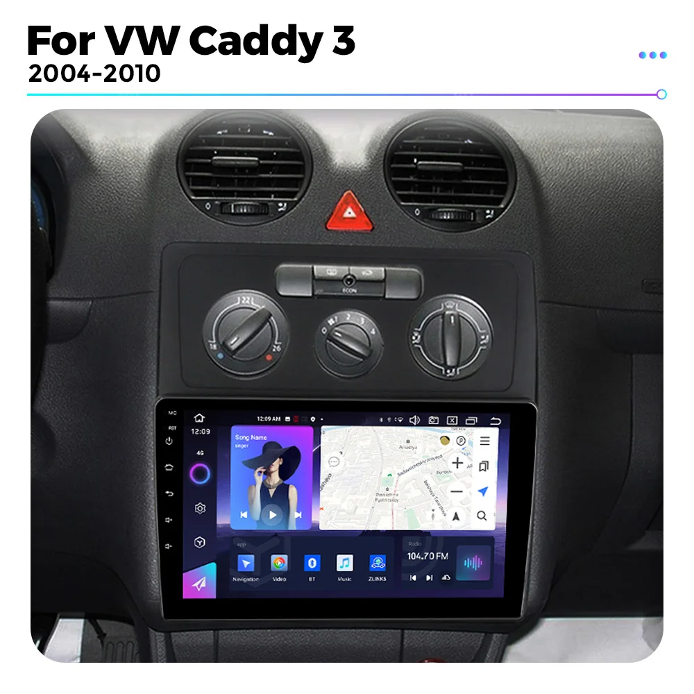 Car Radio For VW Volkswagen Caddy 3 2004-2010 Multimedia Automatic radio Wireless Carplay Android Auto 4G WIFI BT DSP RDS 8Core