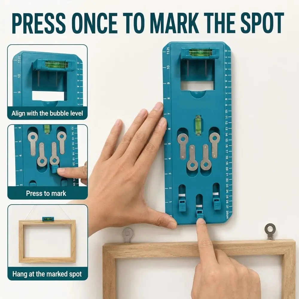 with Level Picture Hanging Kit Quick Position Multi-Purpose Wall Hanging Kit Compact Picture Hang Level Tool Photo Display