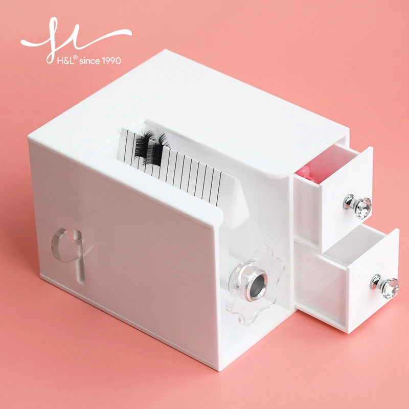 H&L SINCE 1990 Self Fanning Lash Extension Machine Eyelash Extractions Easier Makeup Tool Storage Box Lash Fanning Machine