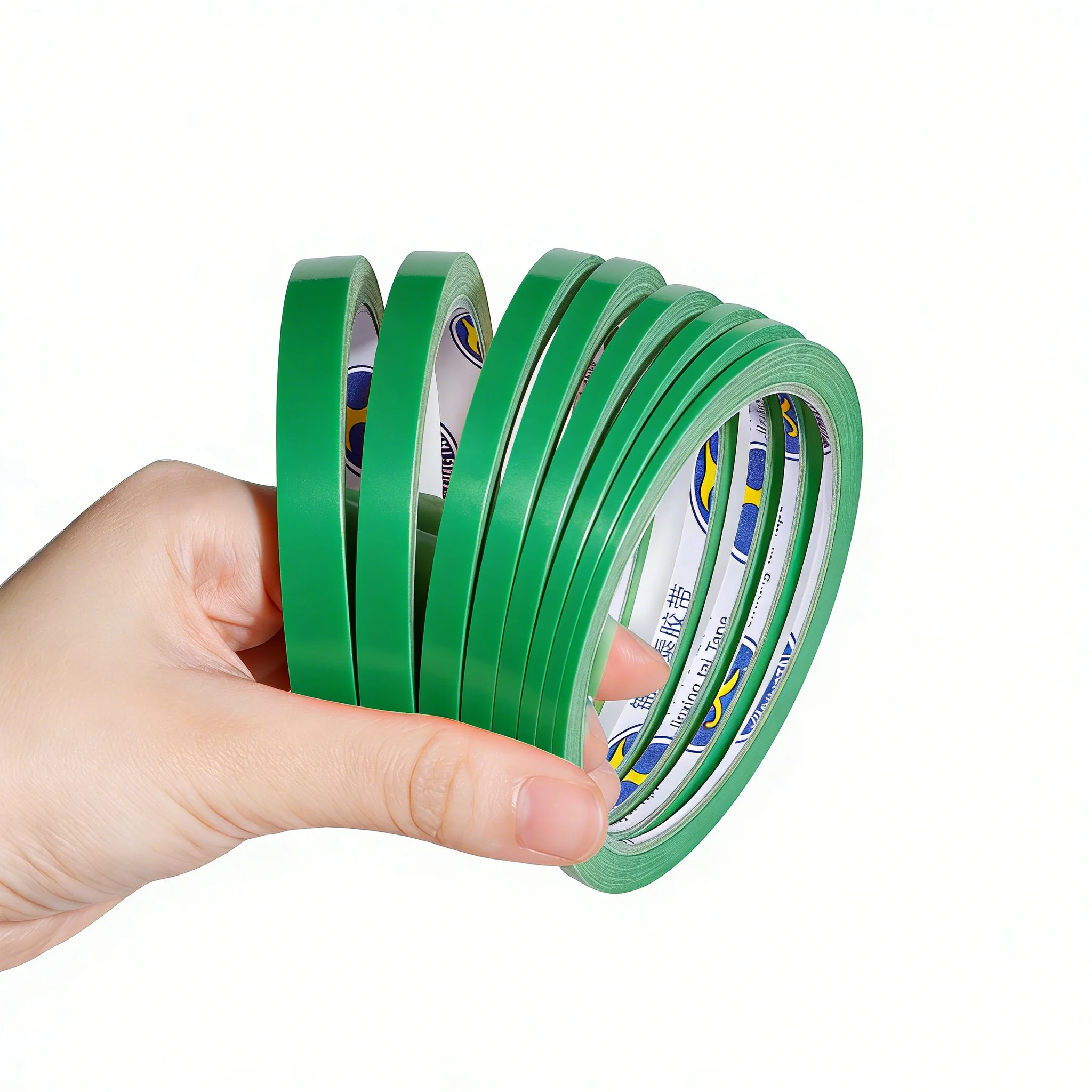 8 Rolls Green Fine Line Masking Tape Set, 2mm-10mm x 25M Each, Multi-Purpose Adhesive Tape for Nail Art, Painting, Spray Paint,