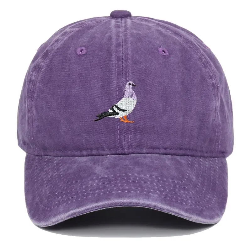 Embroidery Pigeon Spring Baseball Caps Men Women Water Washed Sunscreen Hat Sports Fishing Sunshade Hat