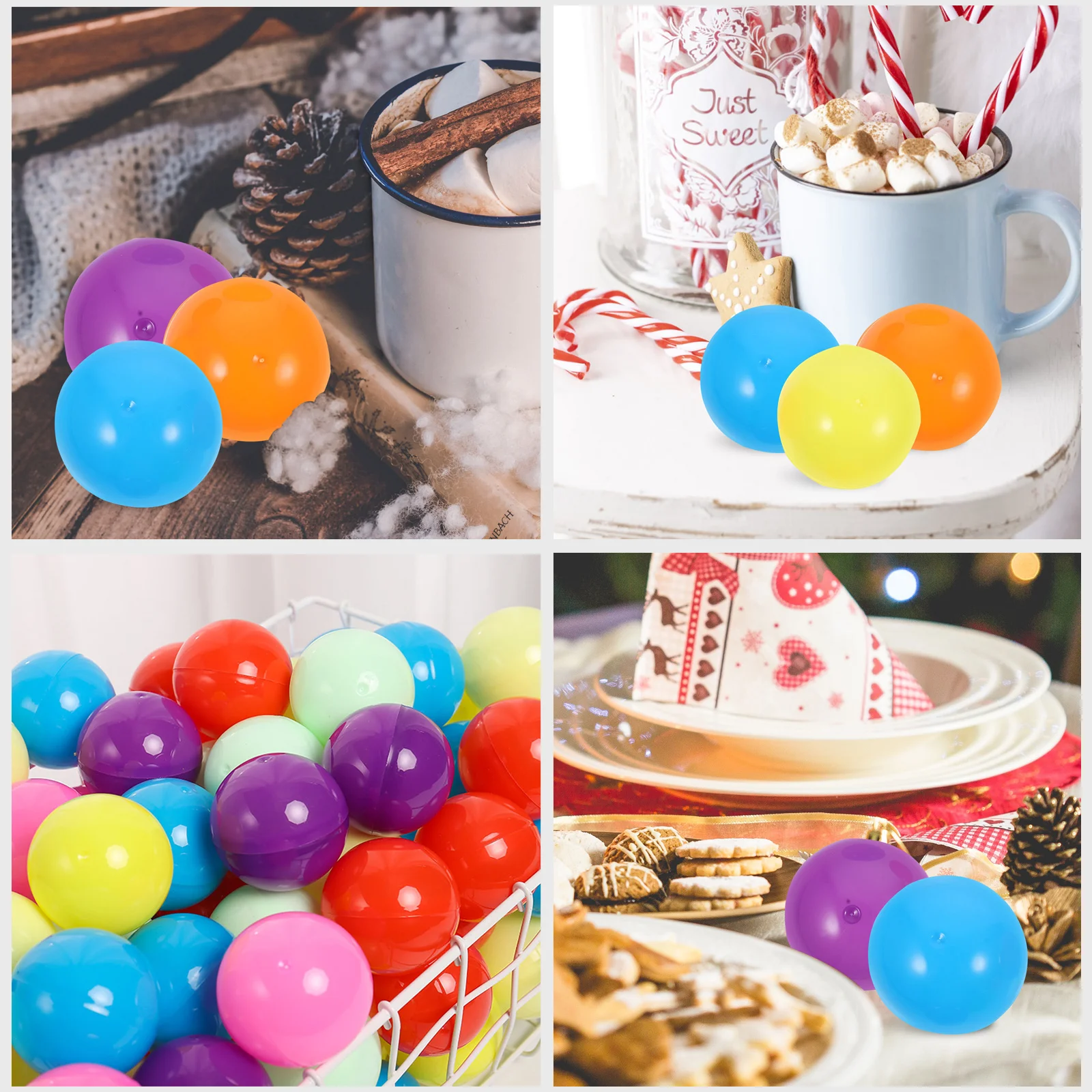 DIY Fillable Round Ball Colorful Shell Gumball Machine Gumballs Vending Capsules Bubble Plastic Empty