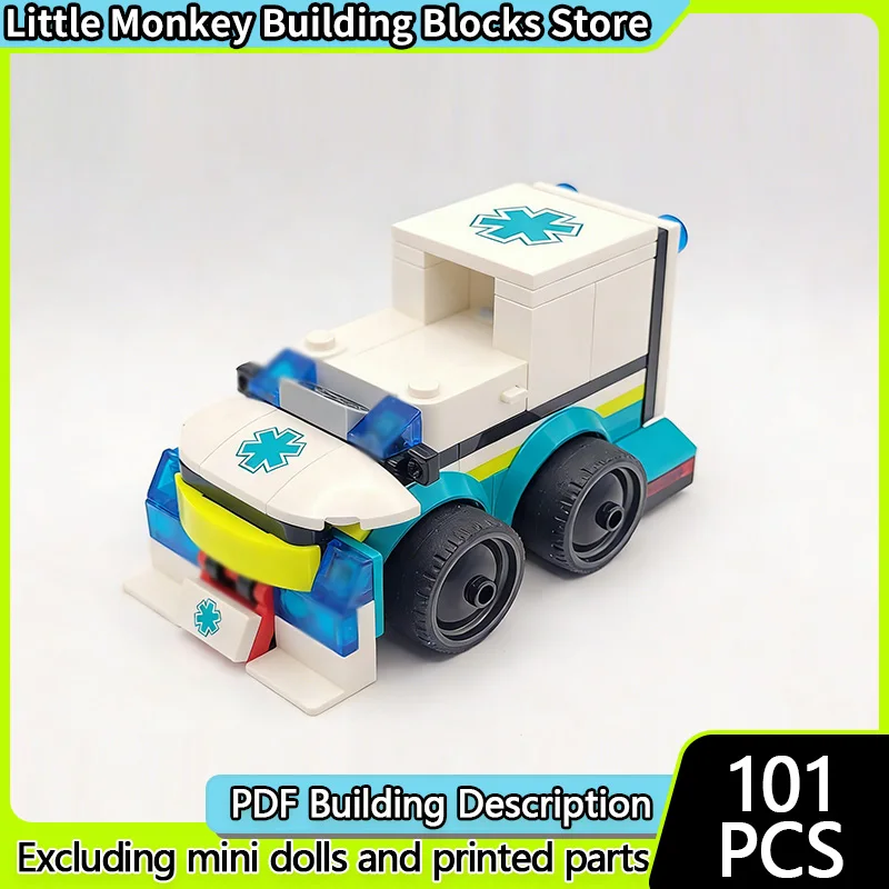 

Городские спасательные машины MOC: Конструктор из кирпичиков, модульная модель скорой помощи в стиле Тоннед, технологичный набор для сборки, детский праздничный подарок, игрушка-конструктор