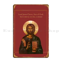 Jesus Prayer Icon Eastern Orthodox Church Metal Signs Pub Party Plates Create Designer Wall Pub Tin Sign Poster