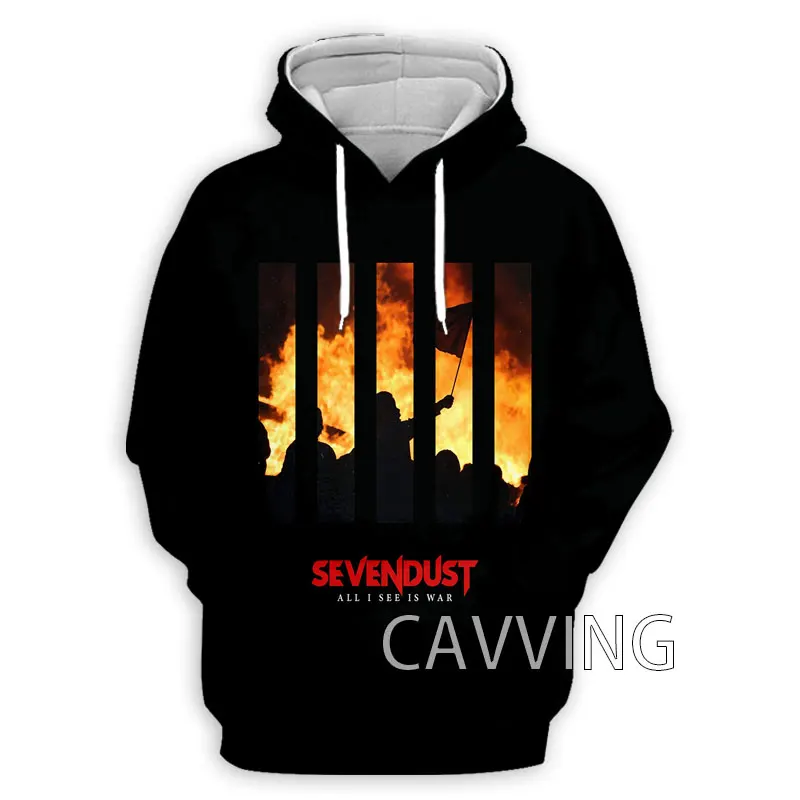 CAVVING 3D พิมพ์ Sevendust Rock Hoodies Hooded เสื้อ Harajuku เสื้อ Hoodie เสื้อผ้าสำหรับผู้หญิง/ผู้ชาย