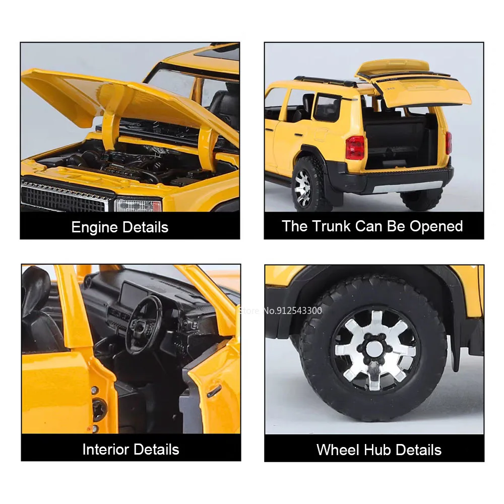 Modèle de voiture en alliage Prado Tundra, échelle 1:32, jouet en métal moulé, musique Llight, Simulation de véhicules tout-terrain, modèles de jouets pour garçons, cadeaux