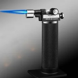 HONEST Metal Windproof Butane Gas Lighter High Fire Outdoor BBQ Baking Igniter Blue Flame Turbo Torch Portable Cigar Lighter