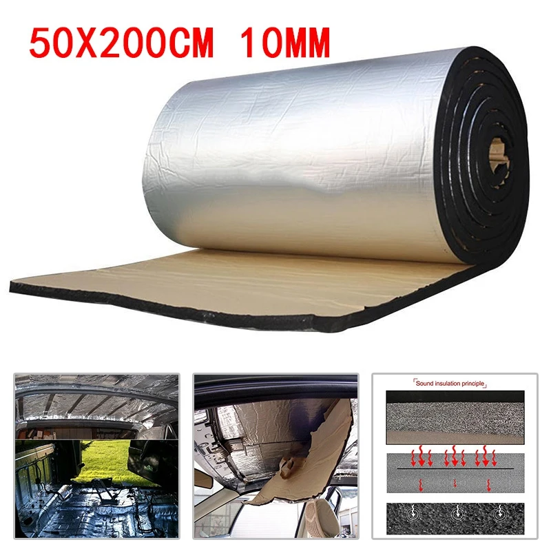 2X 50X200cm Sound Deadener Car Insulation Bloack Heat&Sound Thermal Proofing Pad Auto Accessories Parts For Automobiles