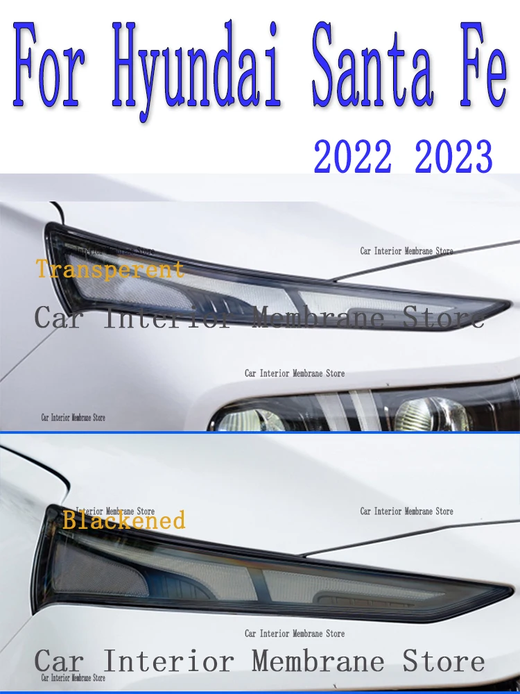 

For Hyundai Santa Fe 2022 2023 Car Exterior Headlight Anti-scratch Front Lamp Tint TPU Protective Film Accessories