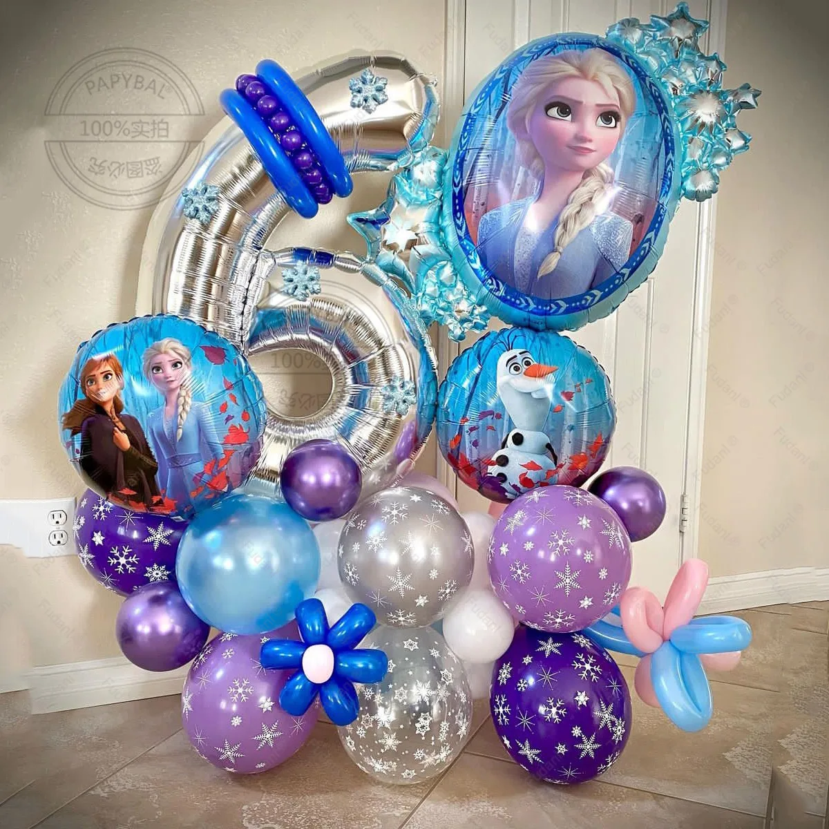 29pcs Princess Elsa Anna Frozen Theme Birthday Party Decorations Balloons Set Age 1-9 Number Foil Balls Inflatable Globos Toys