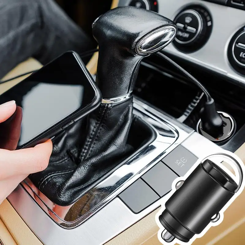 Fast Charging Car Charger Car Charger Multifunctional USB Small Concealed Pull Ring Charger Two Port Fast Charging Charger For