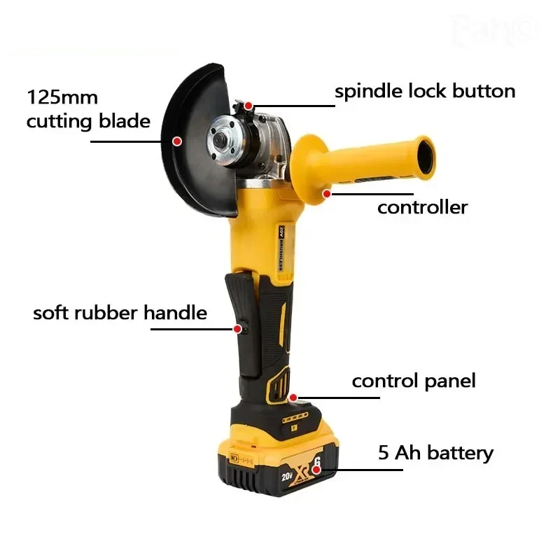 "2025 جديد!" dcg406 لمحرك بطارية ديوالت 20 فولت طاحونة زاوية لاسلكية بدون فرش 12,000 دورة في الدقيقة 3 سرعات حماية السلامة الزائدة