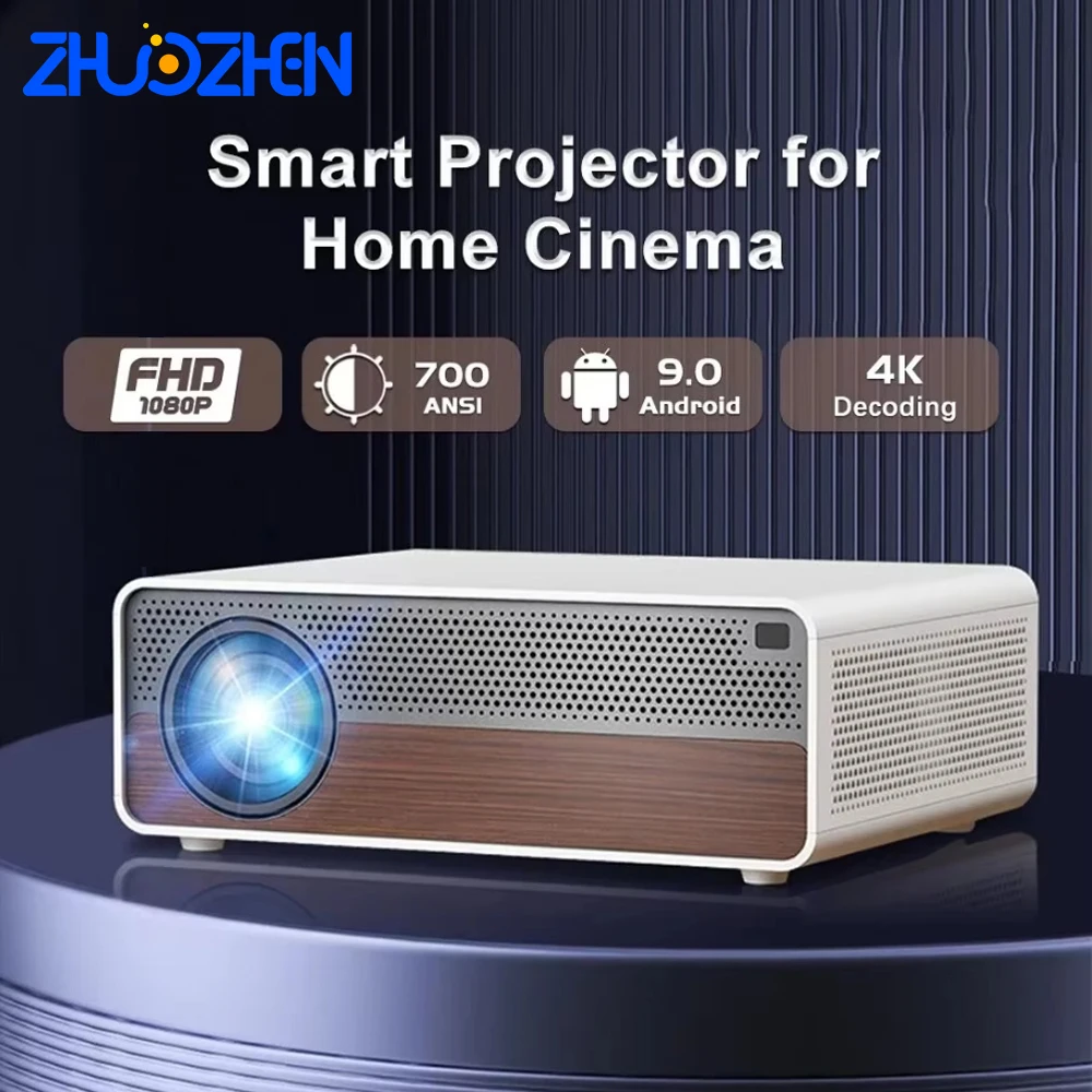 Zhuozhen Q9 LED Native 1080P Full HD Projector Support 4K Decoding With 2.4/5G Dual band WiFi Android Smart Home Theater Beamer