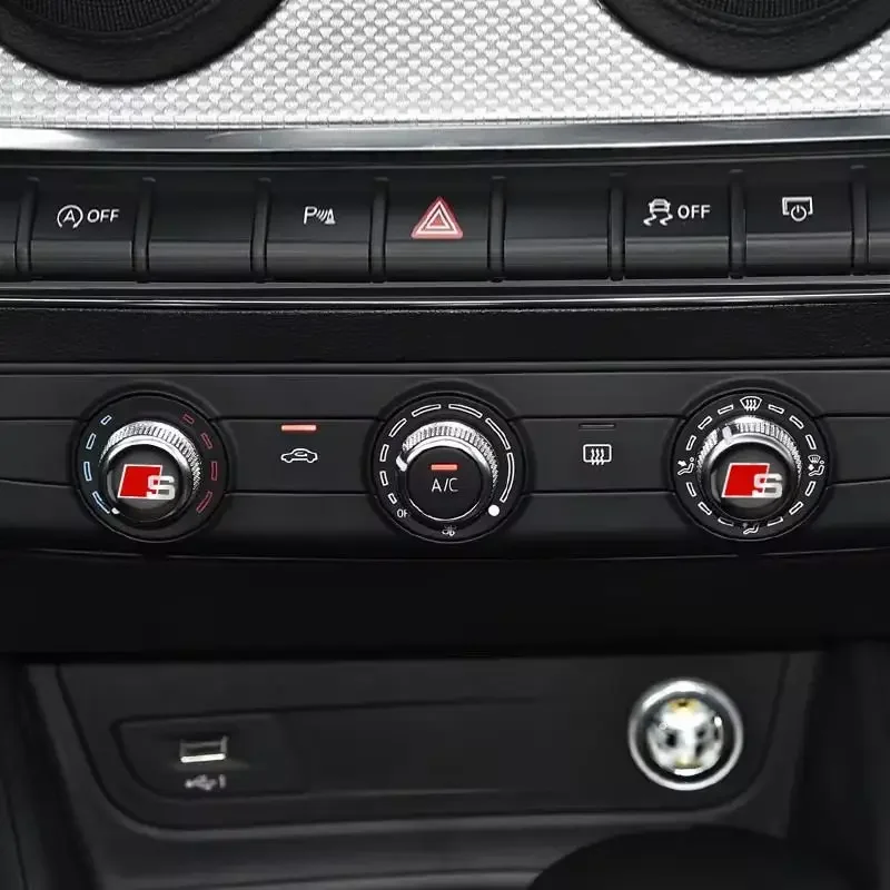 1/2/5 قطعة الوسائط المتعددة مركز وحدة التحكم مقبض أزرار غطاء لوحة ملصق لأودي S شعار أودي A3 A4 B5 B6 A3 8P A5 A6 C6 C5 A1 A7 A8 #2