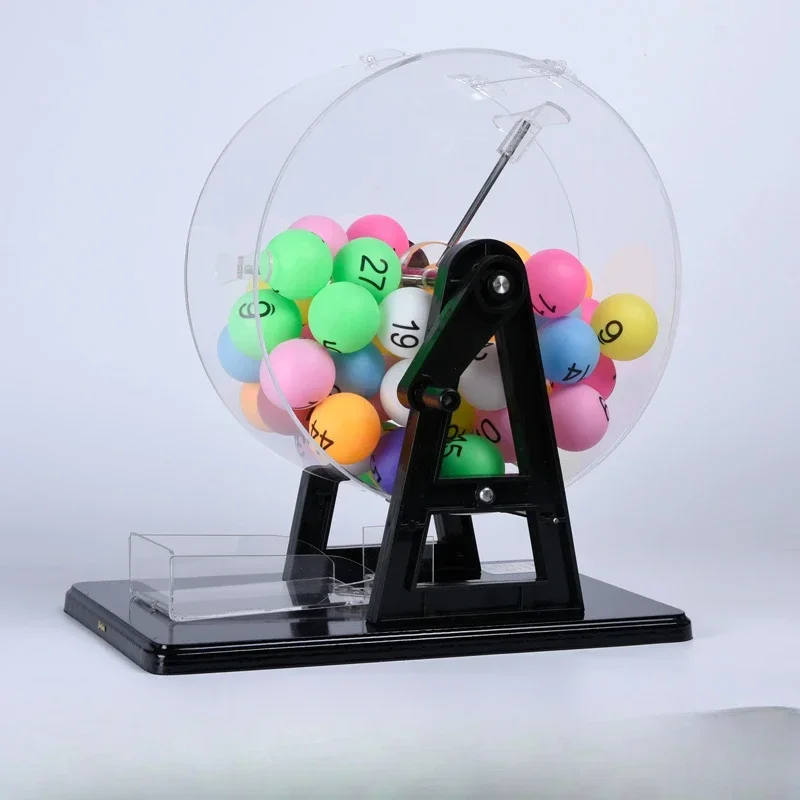 Manual shake lottery machine entertainment educational toy with 1-50 digital number color game balls