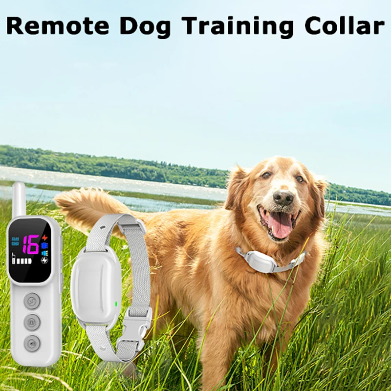 

Bark Stopper Dog Training Collar with Remote 1000Ft, Color Screen Dog Training Device, Electric Dog Shock Collar (5-110lbs)