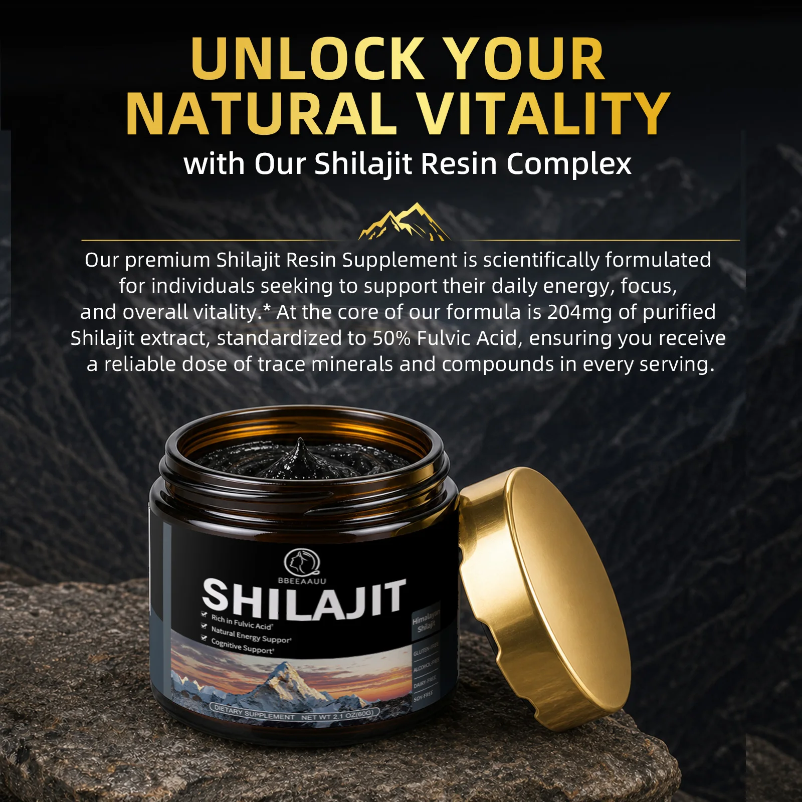 BBEEAAUU Resina Shilajit 100%  - Shilajit Resin Pure avaliação e preço
